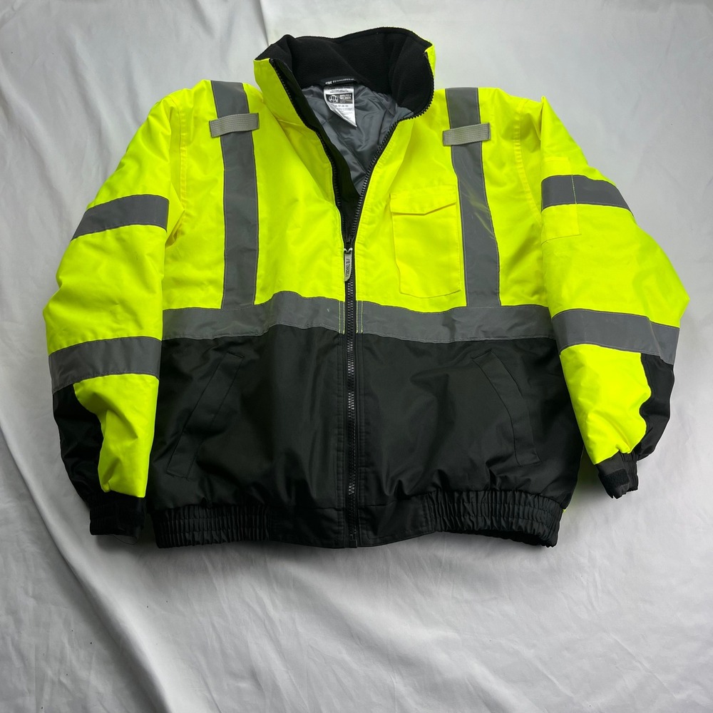 Ergodyne Glowear 8377‎ Reflective Hi Vis Lime Quilted Bomber Jacket